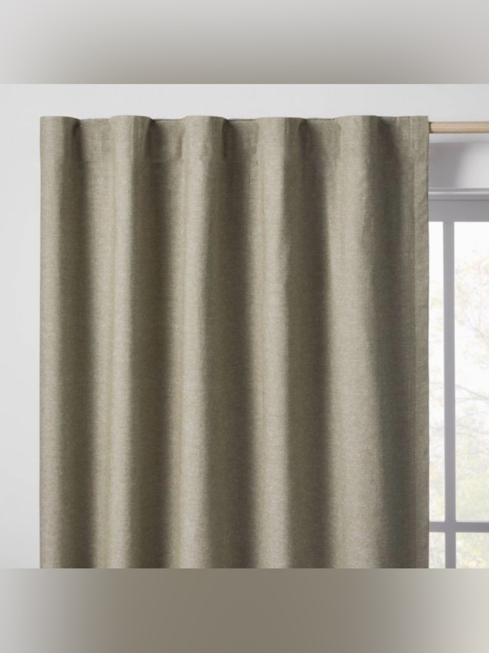 42”Wx84”L Chambray Cotton Kids Blackout Green Curtain Panel -Pillowfort